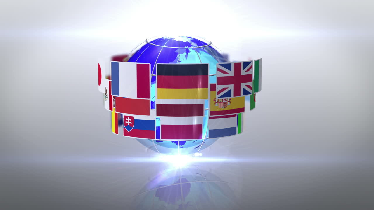 국가 발이 지구를 돌고 있습니다.