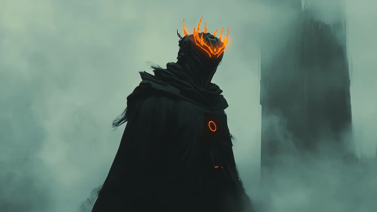 Mysterious Figure in a Dark Forest