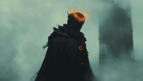 mysterious figure in a dark forest