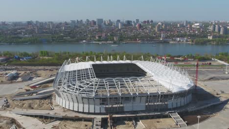 aerial view of a new stadium under construction