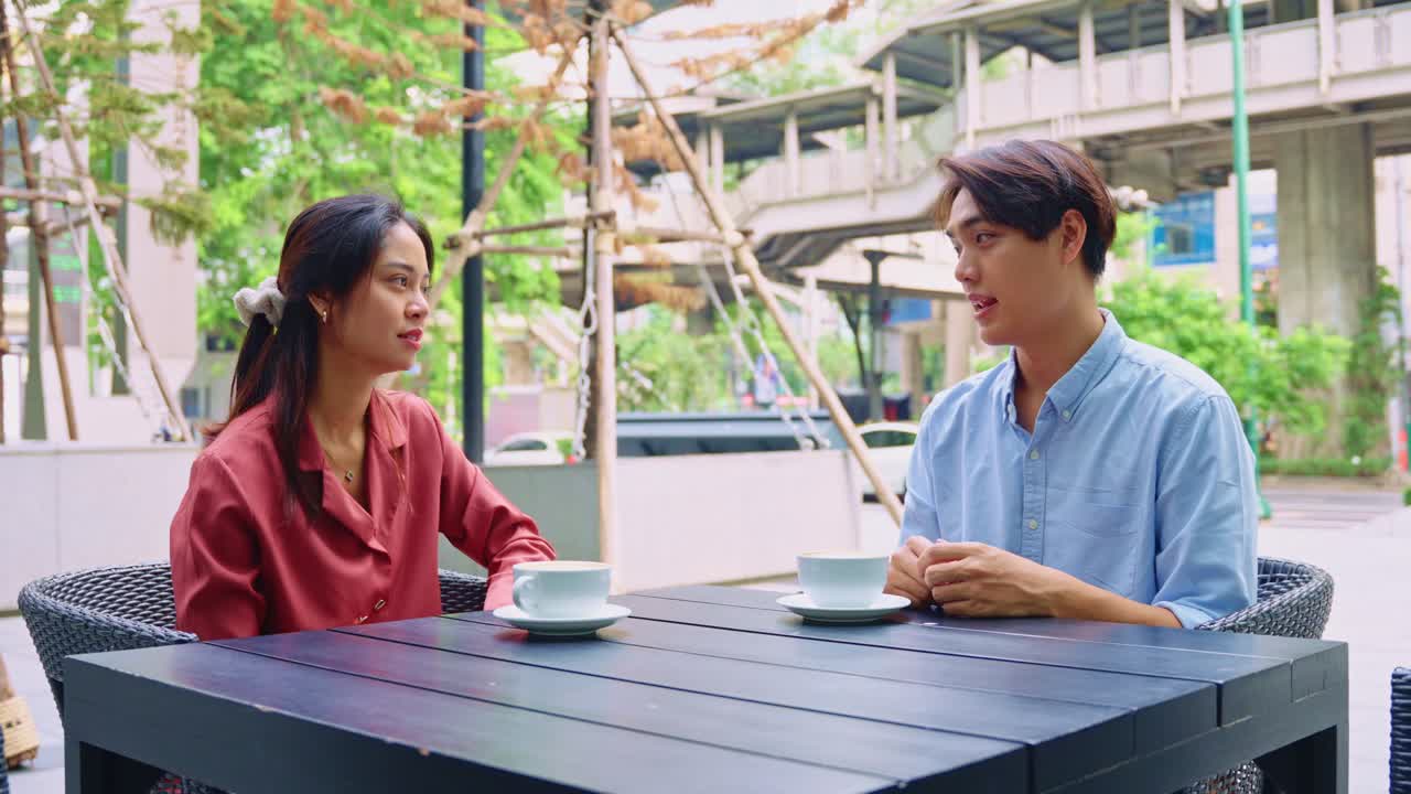 A couple having coffee together