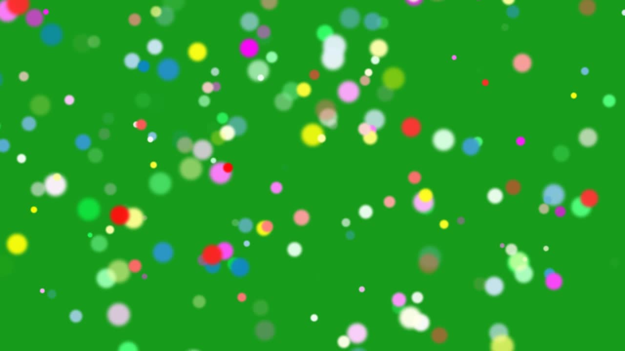 luces bokeh coloridas gráficos de movimiento con fondo de pantalla verde