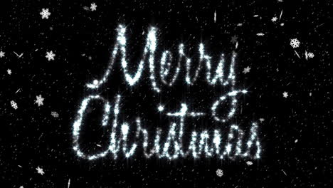 Animation-of-merry-christmas-text-over-snow-falling-on-black-background