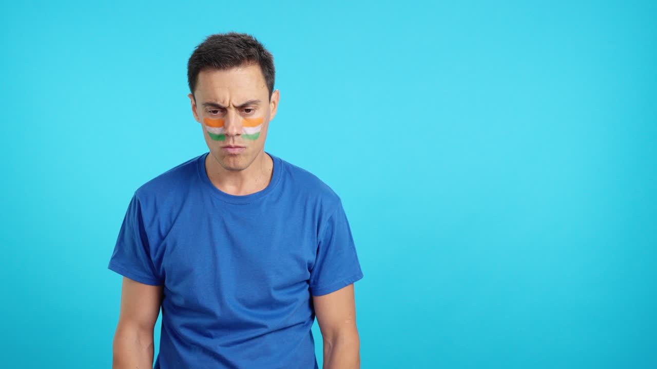 Indian patriot listening to the national anthem with solemnity