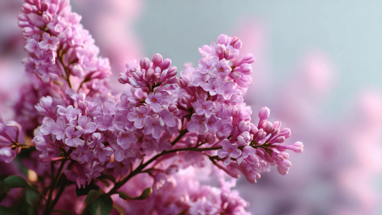 A beautiful display of lilac flowers in full bloom, showcasing their delicate petals and vibrant colors against a soft, blurred background.