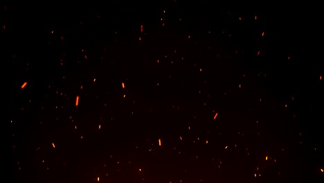 seamless firestorm texture on black background, shot of flying fire sparks in the air