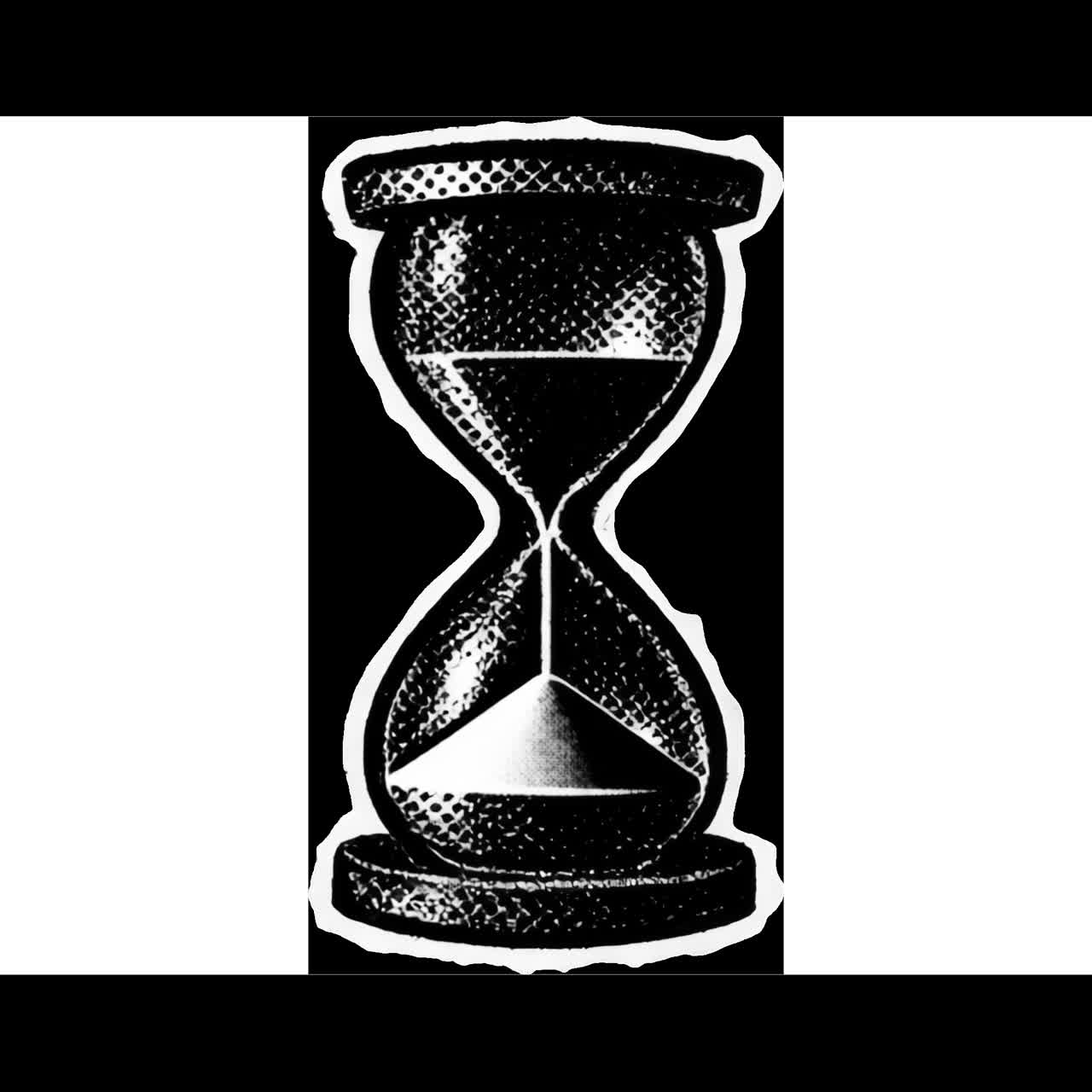 Vintage hourglass illustration design animation isolated asset, transparent 4K video, alpha channel