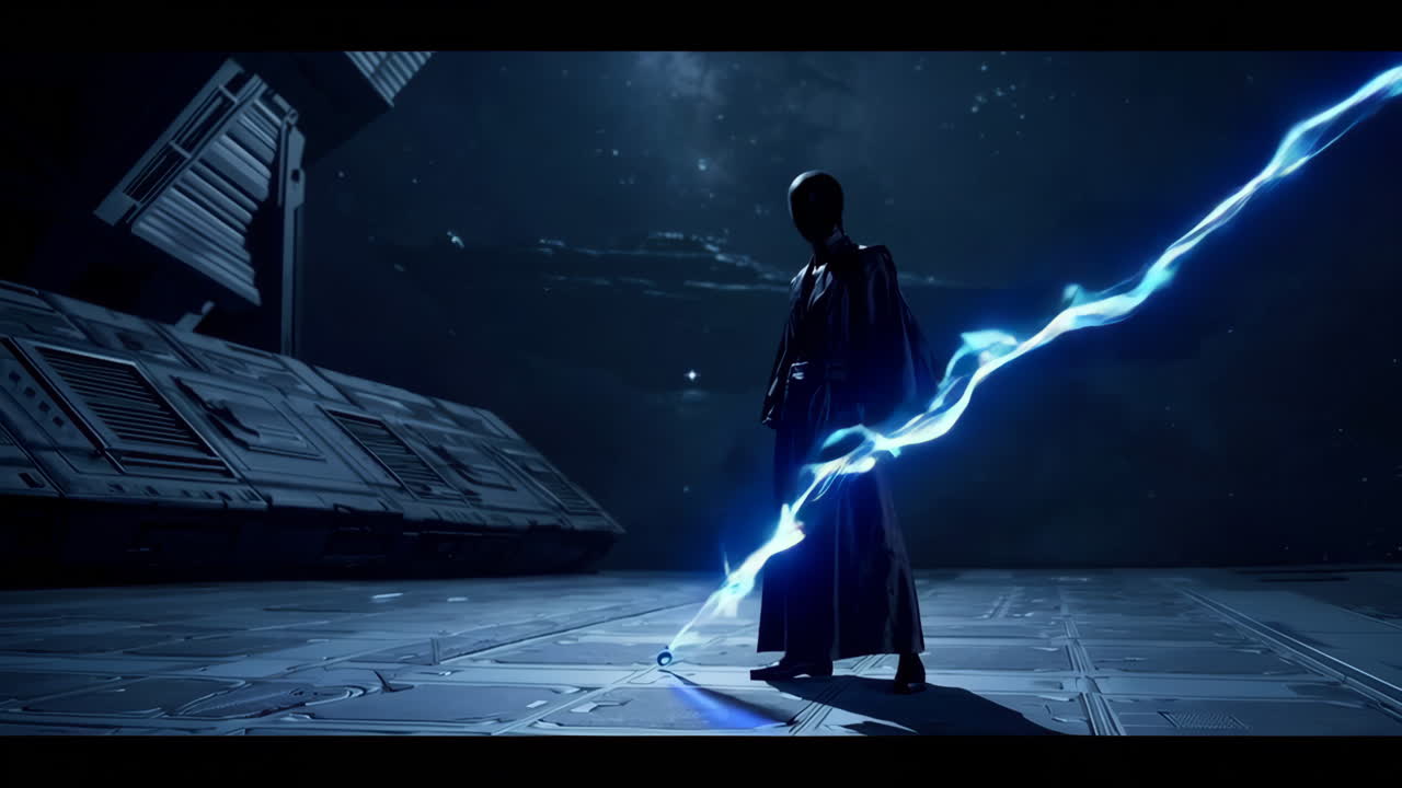 우주에서 어두운 미래의 인물