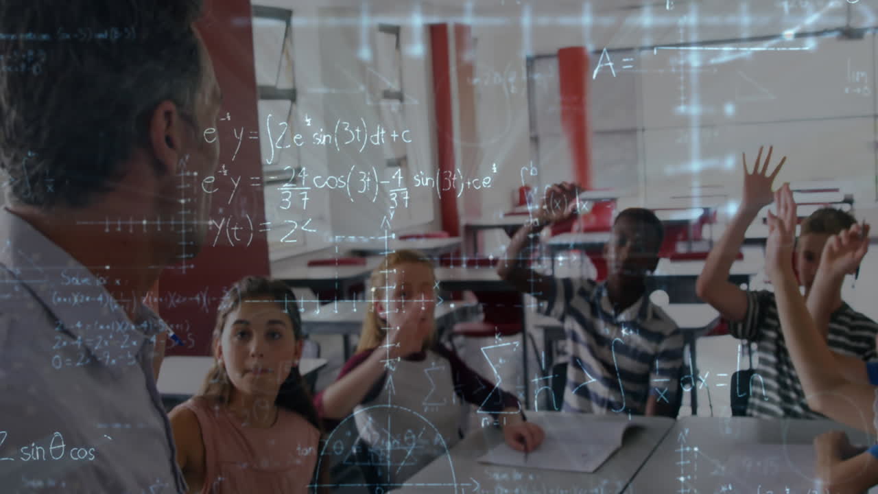 Animation of mathematical equations over schoolchildren learning