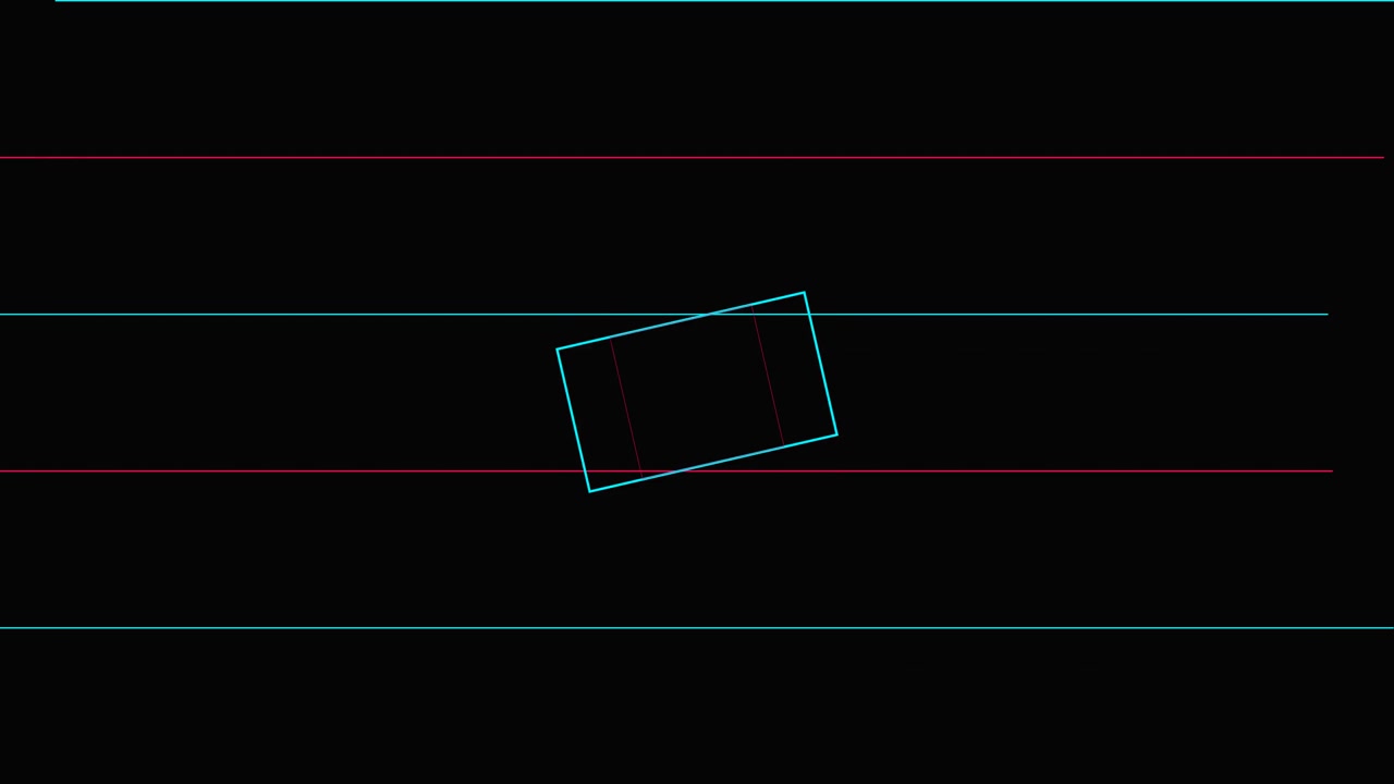 Abstract Rotating Squares Animation with Glitch Effects