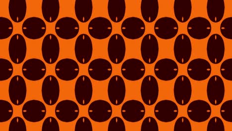 Animación-De-Fondo-Abstracto-Desplazándose-A-La-Derecha-óvalos-Negros-Y-Fondo-Naranja