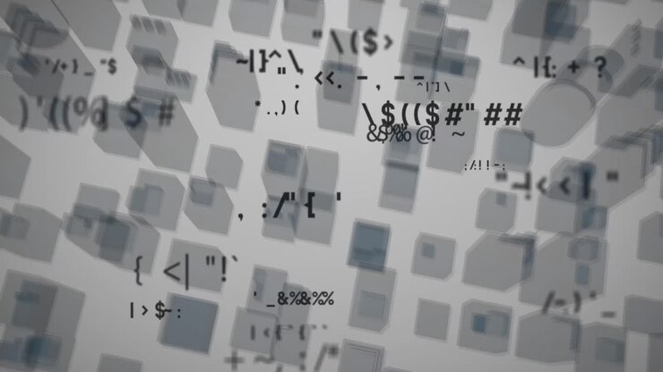Animation of digital interface with icons and data processing. Global computer network technology co