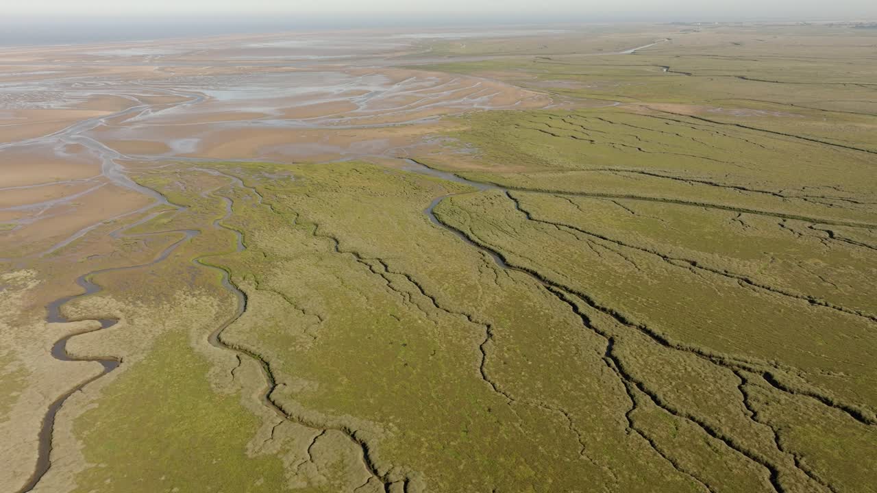 Salt-Marsh Lincolnshire East Coast Aerial Natural Environment Sea Water Marshland Beach