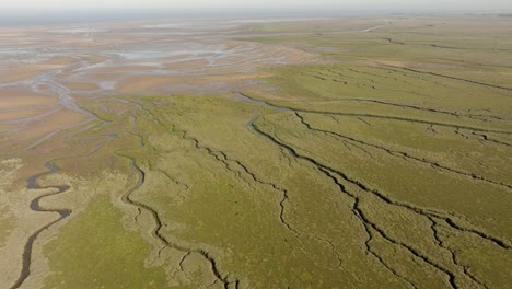 Salzwiesen,-Lincolnshire,-Ostküste,-Luftaufnahmen,-Natürliche-Umgebung,-Meerwasser,-Marschland,-Strand