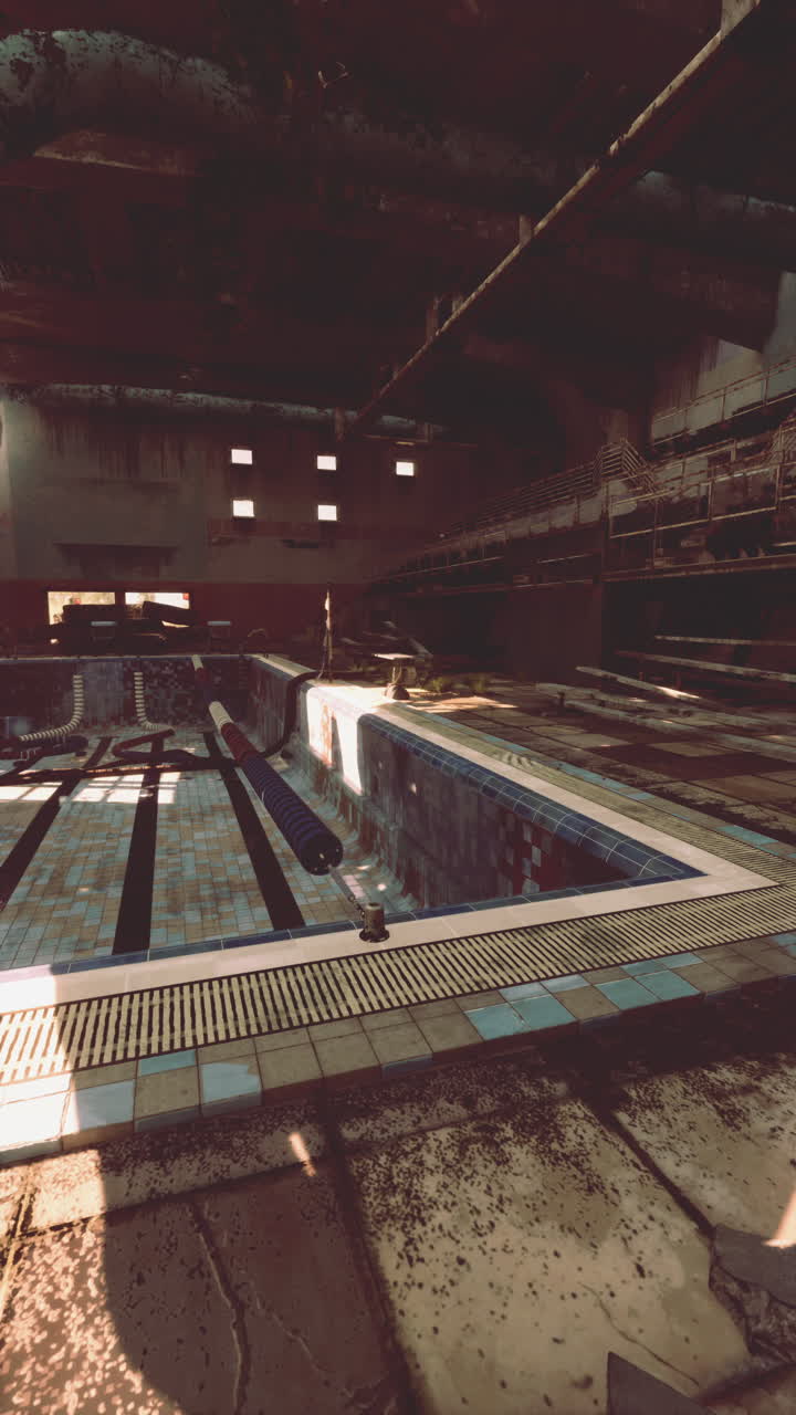 piscina cubierta abandonada