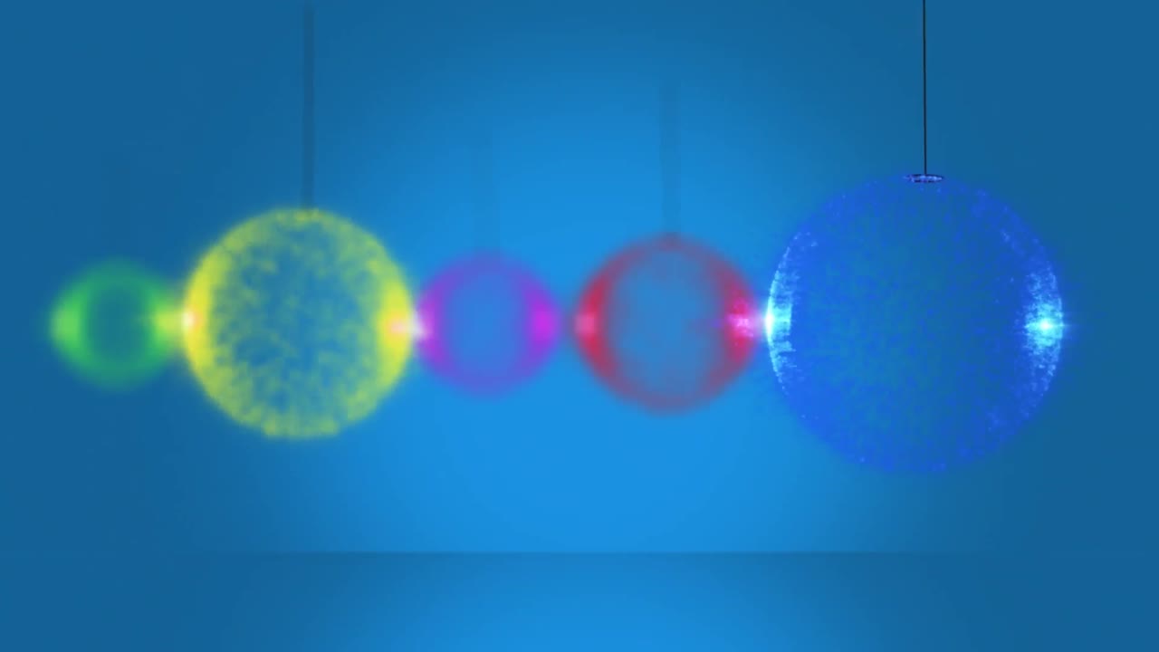 Animation of christmas decorations over blue background