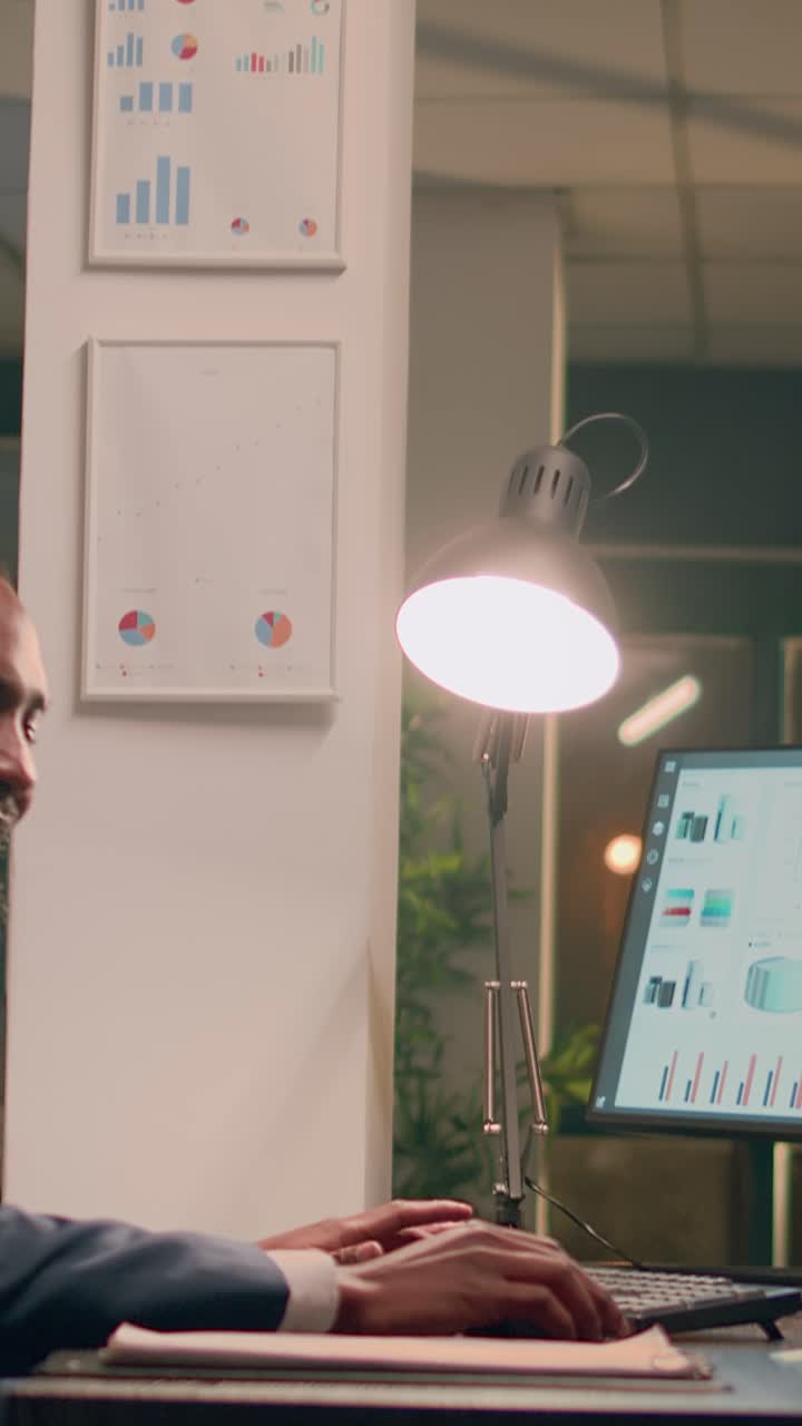 Vertical video Company executive enjoying music