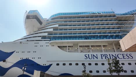 sun princess cruise ship docked at port