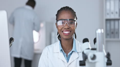 black woman, scientist and face