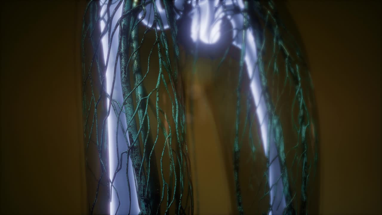 cuerpo humano con huesos esqueléticos visibles