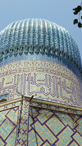 detail of a mausoleum in uzbekistan