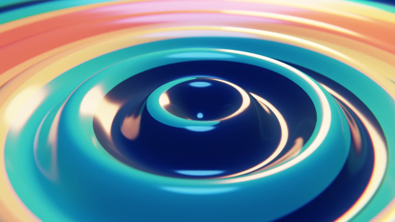 Seamless Loop of Colorful Abstract Liquid Waves and Ripples