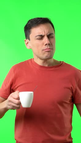 Man drinking from a cup