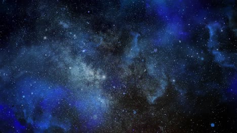 nebulosa azul acercándose en el universo