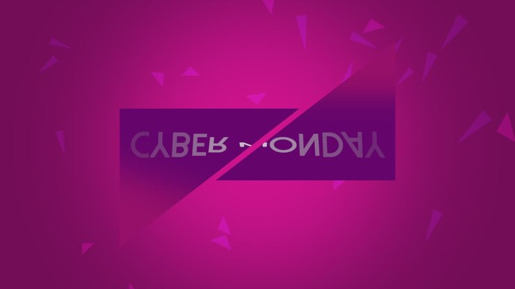 cyber segunda-feira no padrão de memphis com formas em zigue-zague