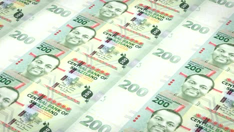 billetes de doscientos emalangeni swazi de swazilandia, dinero en efectivo, bucle