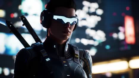 cyberpunk female character portrait