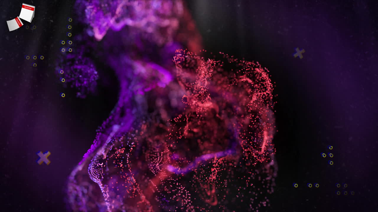 Animation of markers processing with network of connections