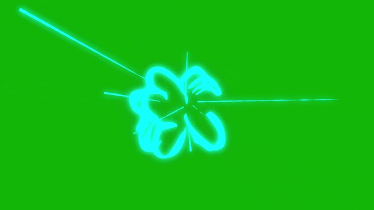 Animation loop video electric element cartoon effect on green background