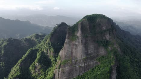 amazing bajiaozhai shan mountain peak, china karst mountain landscape, 4k aerial