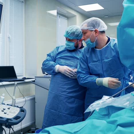 surgeon at work in operating room