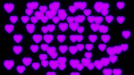 animación de corazones borrosos en 3d