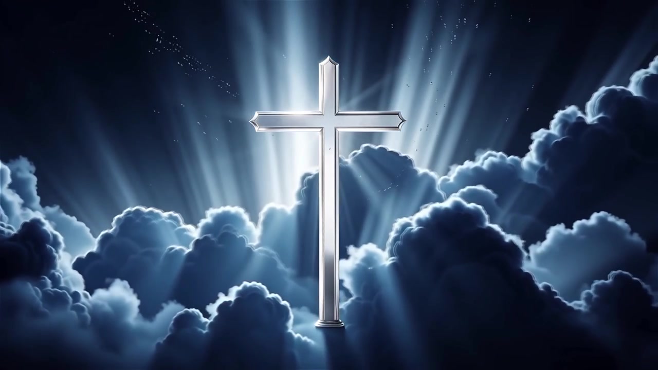Christian Cross Heavenly Light Worship Background