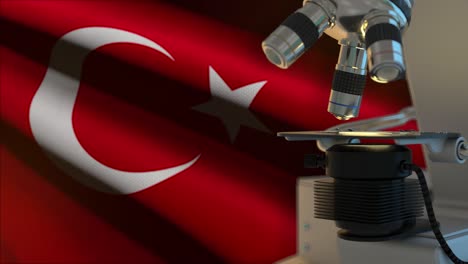 60 fps concepto de ciencia de pavo con bandera coloreada en rojo, blanco ondeando, uhd 4k 3d video de fondo
