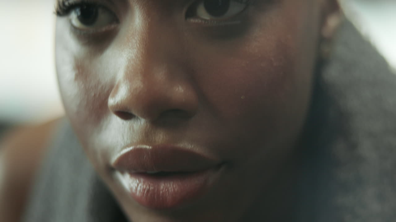 Close-up portrait of a beautiful black woman