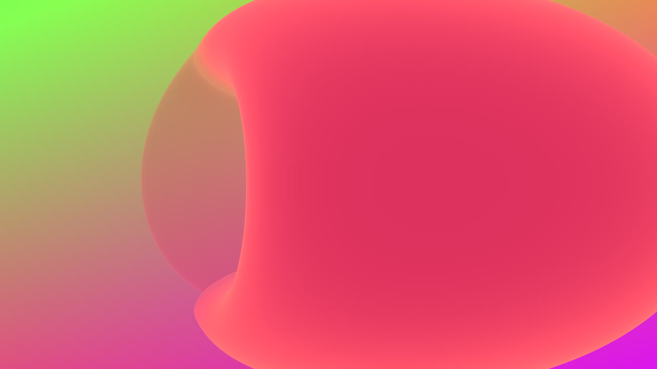 Vibrantly colored 3d curved object suspended in air