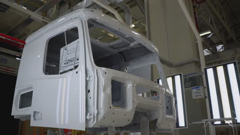 truck cab painting in a manufacturing facility