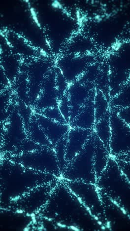 el movimiento de las partículas azules en forma de triángulos dentro de la esfera. video en bucle vertical