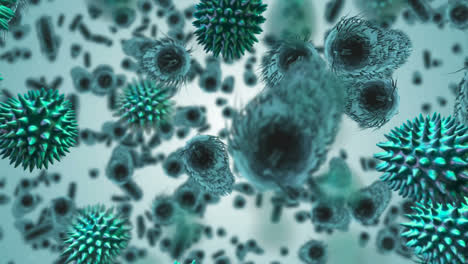 green viruses floating