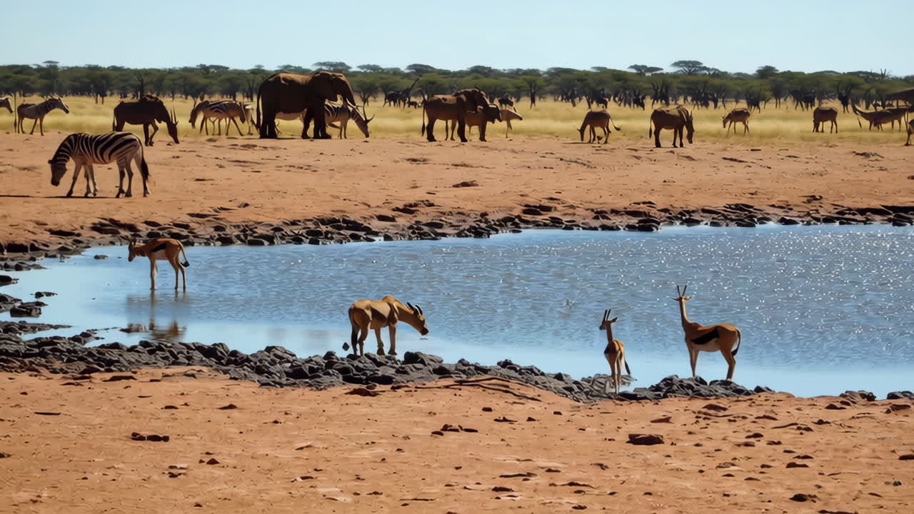 African Wildlife at a Waterhole