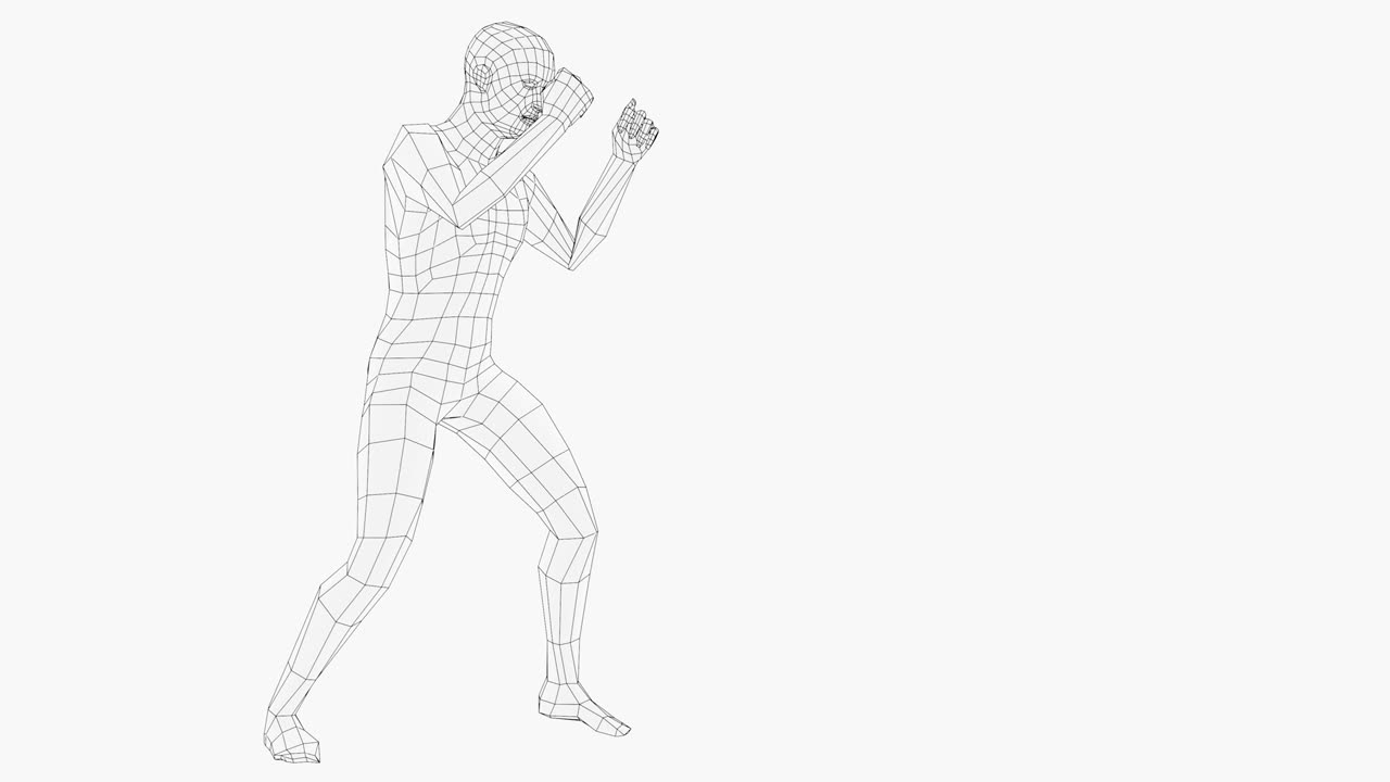 hombre de boxeo de marco de alambre. sin costura