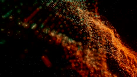 plexo de puntos abstractos naranja y verde