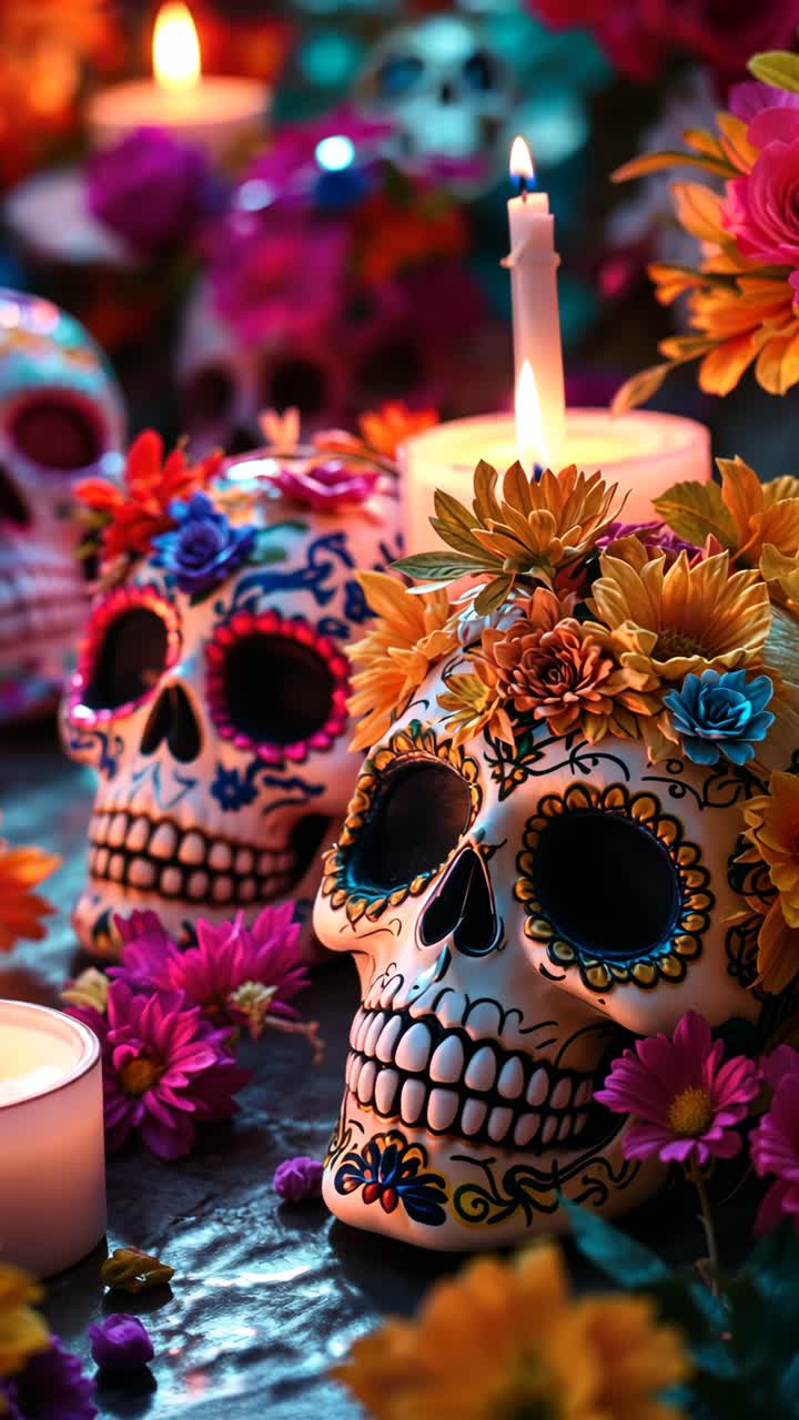 decoración del día de las calaveras de azúcar muertas