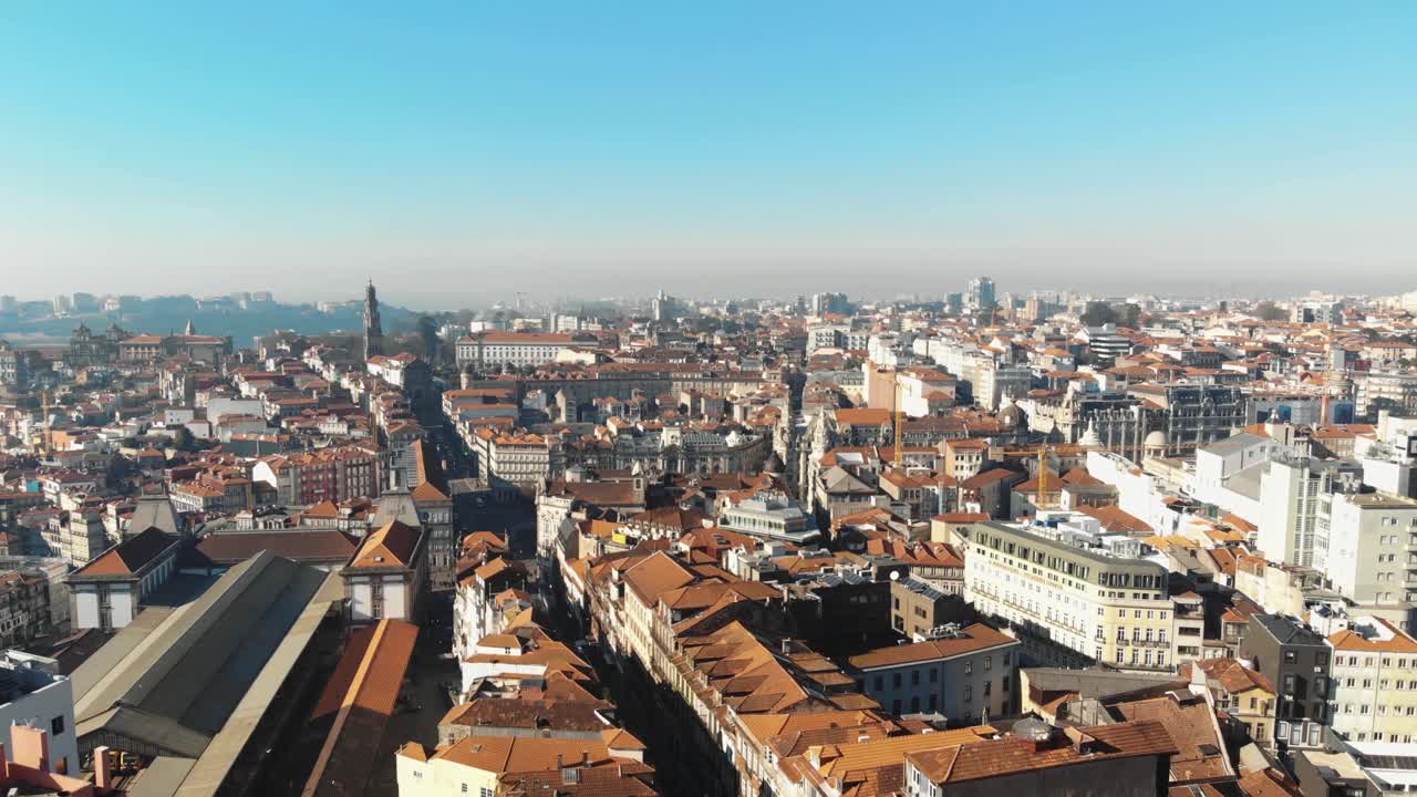 포르투갈 북서부 해안 도시 포르토의 4k 항공 드론 영상