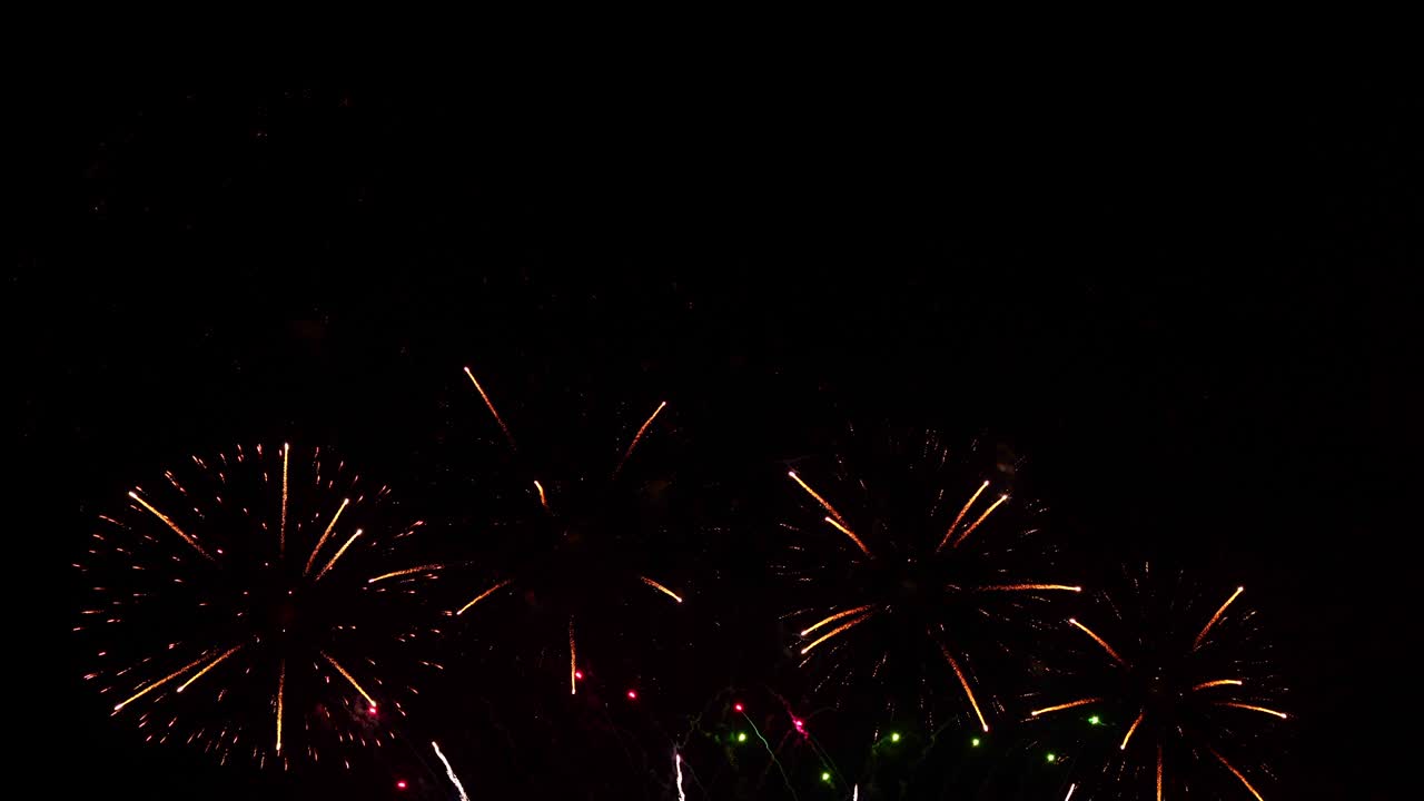 Beautiful colourful fire work display at night for celebration in festival