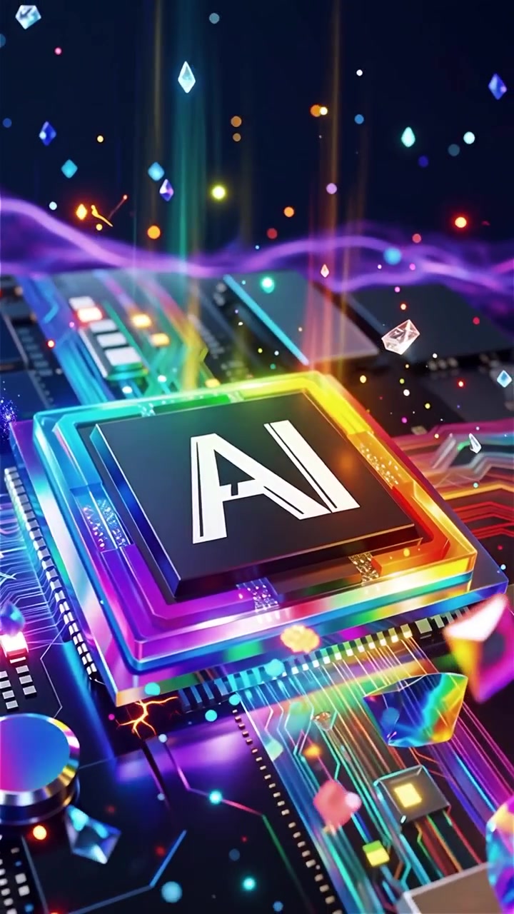 Futuristic AI Chip Motherboard Technology Background